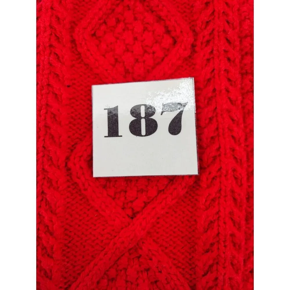 J. Crew Women’s Size XS Cable Knit Sweater Red Crew Neck Pullover Casual